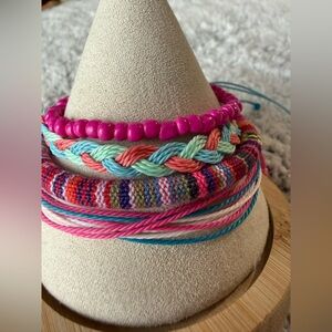 Boho Colorful Beaded and Woven Bracelets Set. 4 pieces NWOT